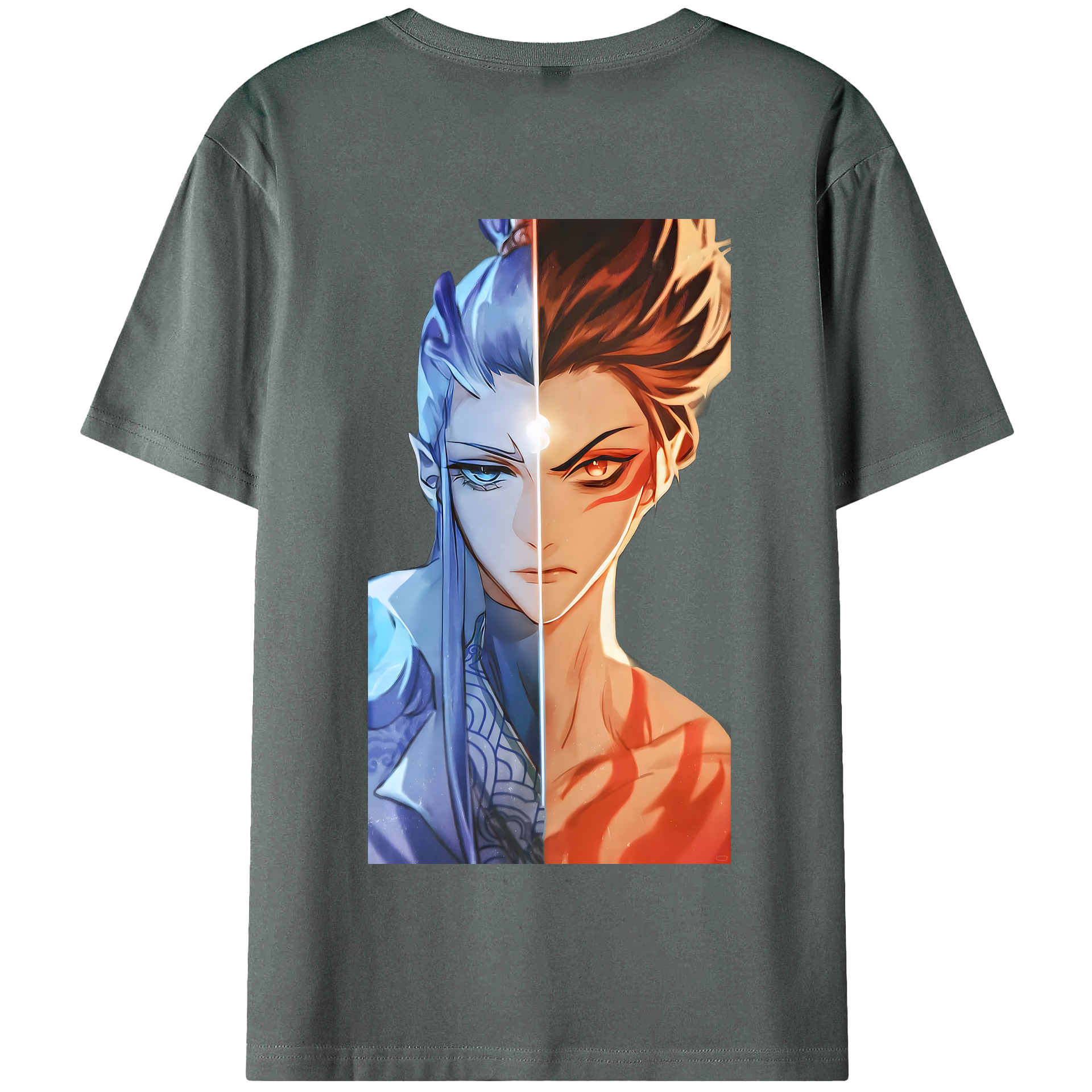 （画像用） Ne Zha 2 ナタ 魔童の大暴れ 綿100％半袖Tシャツ（背面プリント）